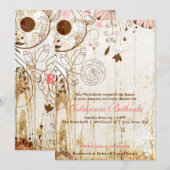  Shabby Chic Floral BabyShower Kaart (Voorkant / Achterkant)