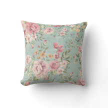 shabby chic floral blauwgroen roze meisje