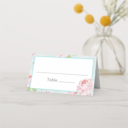 Shabby Chic Floral Cartes de Place (Devant)