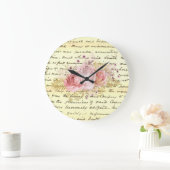  Shabby Chic Floral Handschrift Ephemera Grote Klok (Huis)
