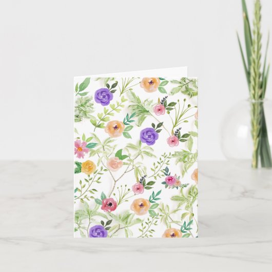 Shabby Chic Floral Kaart (Voorkant)