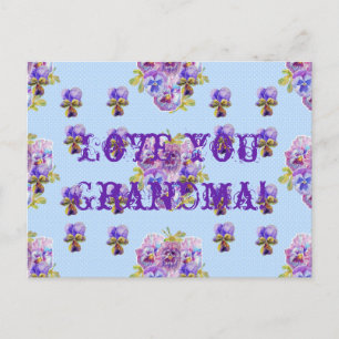 Shabby Chic Floral Love You Grandma Briefkaart