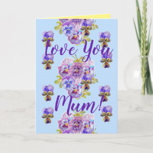 Shabby Chic Floral Love You maman Carte d'annivers
