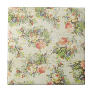 Shabby Chic Floral Tile Tegeltje