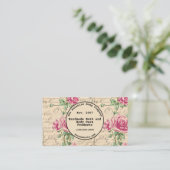 Shabby Chic  Floral Visitekaartje (Staand voorkant)
