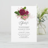  Shabby-Chic Floral Wedding Update Kaart (Staand voorkant)
