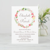 Shabby Chic Floral Wreath Faire-part de mariage (Debout devant)