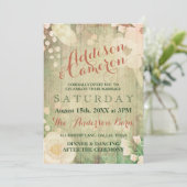 Shabby Chic Florals | Bruiloft Kaart (Staand voorkant)