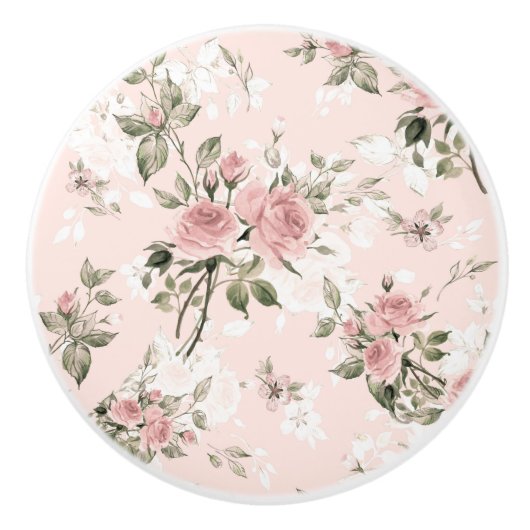 Shabby chic, franse chic, , floral, rustic, pi keramische knop (Voorkant)