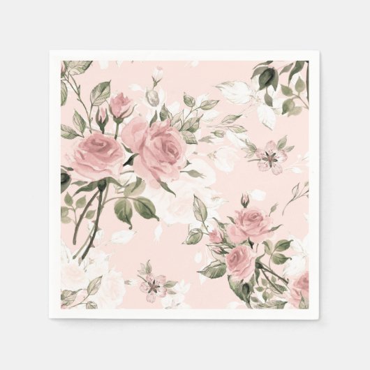 Shabby chic, franse chic, , floral, rustic, pi servetten (Voorkant)