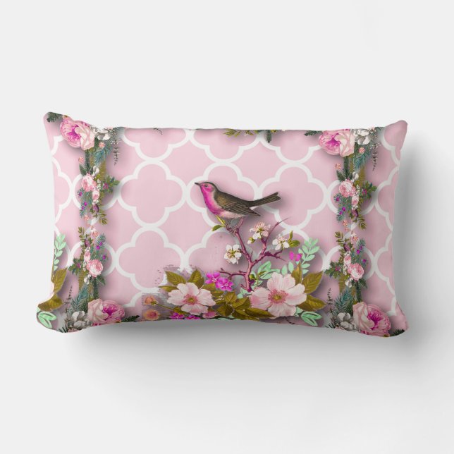 Shabby chic, franse chic, , floral, rustisch, bi kussen (Voorkant)