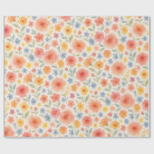 Shabby Chic Franse Floral Art Pattern Cadeaupapier (Vlak)