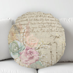 Shabby Chic French Country Floral Rond Kussen