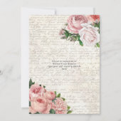 Shabby Chic  French Rozen Baby shower Invit Kaart (Achterkant)