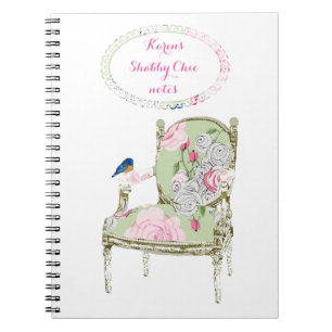 Shabby Chic French-stoel notebook Notitieboek