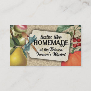 Shabby chic fruit koken bakken biz kaart visitekaartje