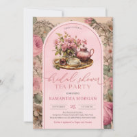 Shabby chic fuchsia roze bruids thee party