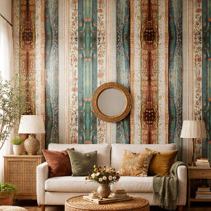 Shabby chic gemengde patronen behang