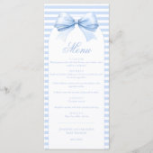 Shabby Chic Gestreepte Arch Bow Baby Boy Shower Menu (Voorkant)