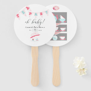 Shabby-Chic Girl Baby shower Tea Party Handwaaier