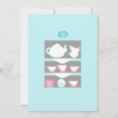 Shabby-Chic Girl Baby shower Tea Party Invitation Kaart (Achterkant)