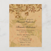 Shabby Chic Golden Peonies Boho Wedding Briefkaart (Voorkant)