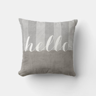 shabby chic gooit kussen grijs en wit met hallo