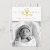 Shabby Chic Herten Geboorte Aankondiging Foto (Voorkant / Achterkant)