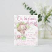 Shabby Chic Hot Air Balloon Baby shower Invitation (Debout devant)