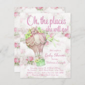 Shabby Chic Hot Air Balloon Baby shower Invitation (Devant / Derrière)