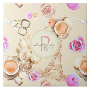 Shabby Chic in Parijs Tegeltje