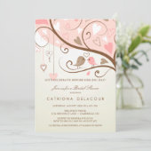 SHABBY CHIC INSÉPARABLES BRIDAL DOUCHE INVITATION (Debout devant)