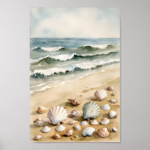  Shabby Chic kust kustmuur kunst Poster (Voorkant)