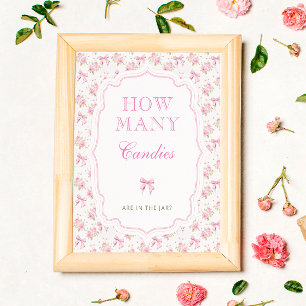 Shabby Chic Love Shack Raad hoeveel Snoepjes Poster