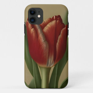 Shabby Chic Lovely Red Tulip iPhone 11 Hoesje