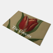 Shabby Chic Lovely Red Tulip Deurmat (Schuin)