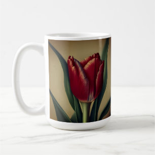 Shabby Chic Lovely Red Tulip Koffiemok