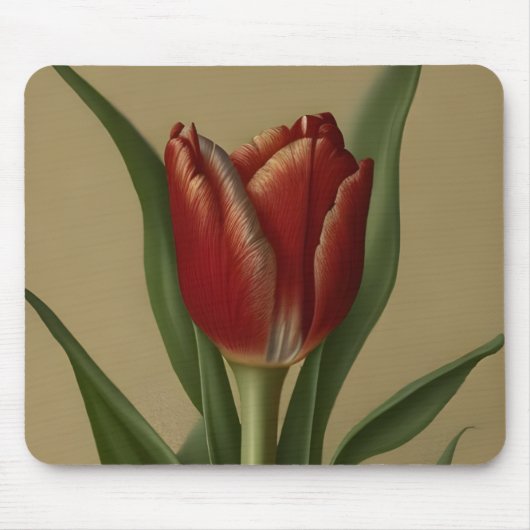 Shabby Chic Lovely Red Tulip Muismat (Voorkant)