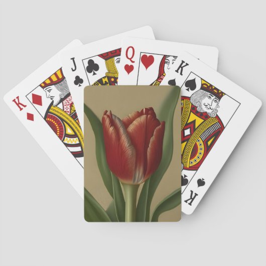 Shabby Chic Lovely Red Tulip Pokerkaarten (Achterkant)