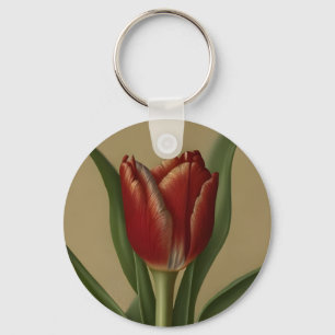 Shabby Chic Lovely Red Tulip Sleutelhanger