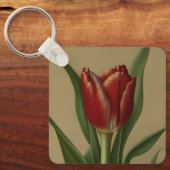 Shabby Chic Lovely Red Tulip Sleutelhanger (Voorkant)
