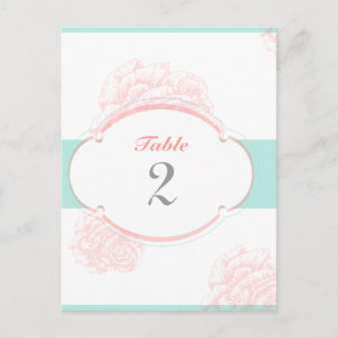 Shabby Chic Mariage Numéro de table Carte postale