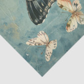 Shabby chic marine vlinder & rozen tissue papier (Detail)