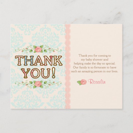 Shabby Chic Merci Cartes (Devant)