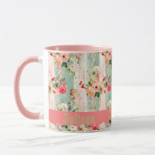 Shabby Chic met Schelp Naam Mok (Links)