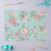 shabby chic mint polka stip roze wit  meisje tissuepapier (Craft)