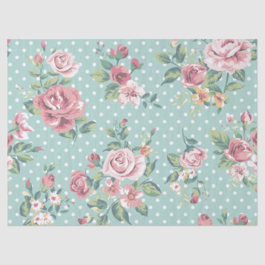 shabby chic mint polka stip roze wit  meisje tissuepapier (Voorkant)