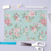 shabby chic mint polka stip roze wit meisje tissuepapier (Craft)