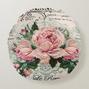 shabby chic , ontkoppeling , Victoriaans , frans c Rond Kussen
