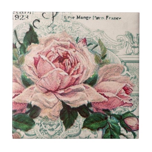 shabby chic , ontkoppeling , Victoriaans , frans c Tegeltje (Voorkant)